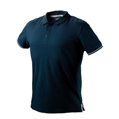 NEO Denim Polo T-shirt i mørk blå – str. L (200 g/m², 100% bomuld)