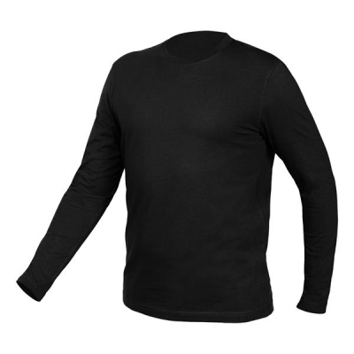 Langærmet T-shirt i bomuld – Sort – str. XXL