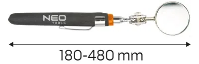 Teleskopisk inspektionsspejl med gummihåndtag (180–480 mm)