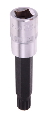 Gevindskaft-sokkelbit 1/2" (100 mm) Spline M14 – S2 stål, CRV50BV30