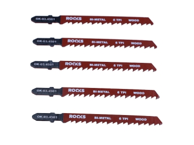 Bimetal stiksavklinge T-type til træ & komposit, 100 mm – 6 TPI (pakke á 5)