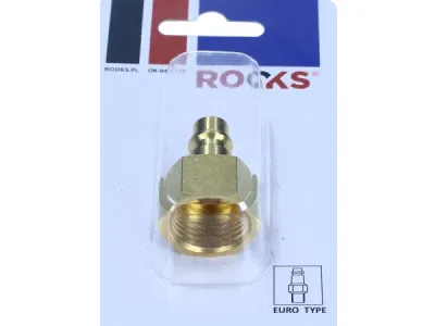 Messing hurtigkobling-plug 1/2" (hun) til trykluft – op til 12 bar