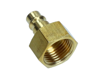 Messing hurtigkobling-plug 1/2" (hun) til trykluft – op til 12 bar