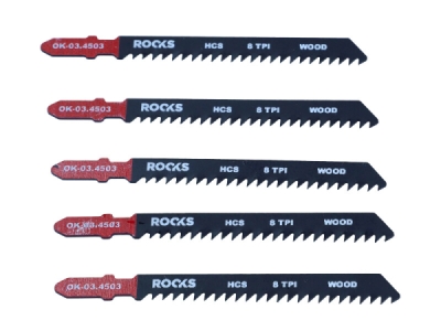 HCS stiksaveblade T-type til træ – 8 TPI, 100 mm (5 stk.)