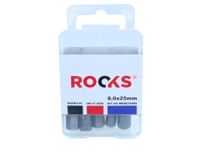 Skrutrekkerbits sæt – 1/4" HEX 8, 25 mm (10 stk.)