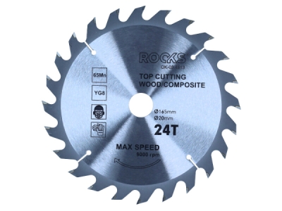 Rundsavklinge til træ 165 x 20 mm – 65MN-YG8 hårdmetal