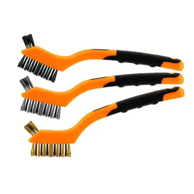 Trådbørstesæt 3 dele – stål-/nylon-/messingtråde, 180 mm