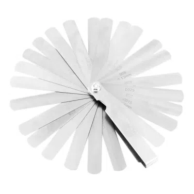 Følgelære (feeler gauge) med 26 blade i rustfrit stål – 0,04 til 0,63 mm