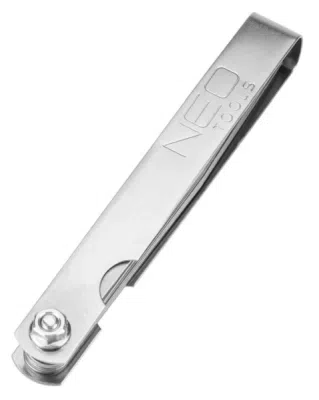 Følgelære (feeler gauge) med 26 blade i rustfrit stål – 0,04 til 0,63 mm