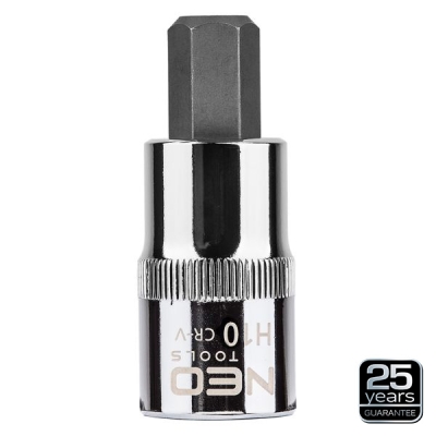 H10 Hexagon top-/bit med 1/2" sekskant fatning (55 mm) – CRV stål