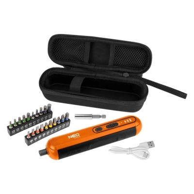 4V Ledningsfri Skruemaskine med LED, USB-C & 20 Bits (1500 mAh)