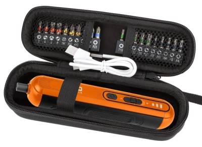 4V Ledningsfri Skruemaskine med LED, USB-C & 20 Bits (1500 mAh)