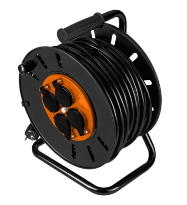 Forlængerledning på kabeltromle 20 m – 3x1,5 mm², 3200 W, 230 V (kobber, termisk sikring)