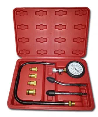 Kompressionstest-sæt til benzinmotor (0–20 bar) med adapters