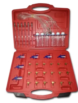 Testkit til injektor-overskud (Injector Overflow) – komplet med målere og adaptere