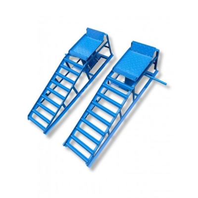 Kørselrampe med løfte-platform – 2 stk. sæt, 1000 kg pr. rampe (total 2000 kg), 1140 mm