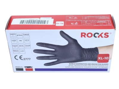 ROOKS Pulverfri nitrilehandsker – Sort, XL, 100 stk (Type 05)