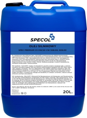 SPEC Premium 0W-20 motorolie – 20 liter