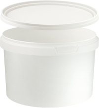 Hvid PP-plastbeholder med låg – 550 ml