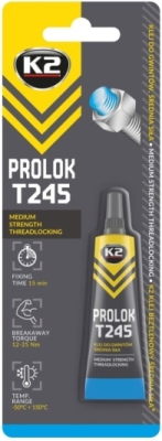 K2 Prolok T245 gevindsikring – medium styrke, blå, 6 ml
