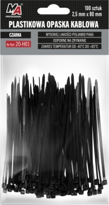 Sorte kabelstrips 2,5 x 80 mm – 100 stk.