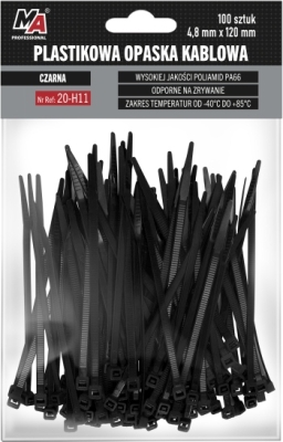 Sorte kabelstrips 4,8 x 120 mm – 100 stk.