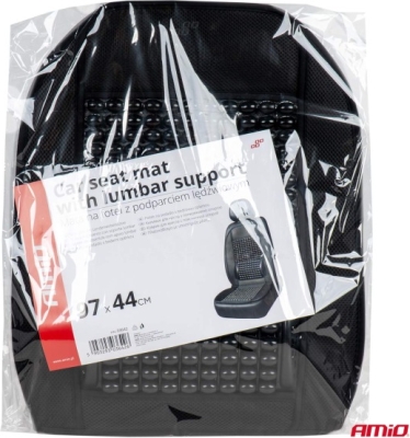 Sort sædemåtte med lændestøtte – 97 x 44 cm