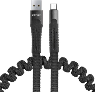Spiralladekabel USB til Micro-USB – 120 cm