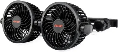 AMiO Pro dobbelt USB-bilventilator til nakkestøtte – 4 tommer