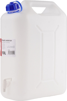 Vanddunk med tap – hvid, 10 liter