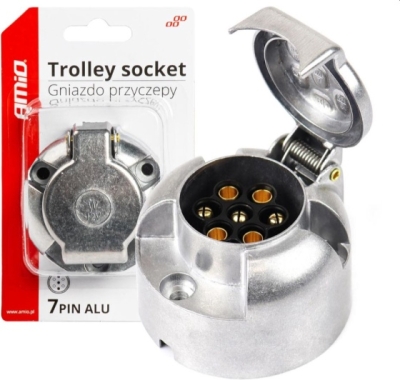 7-polet trailerstikdåse i aluminium