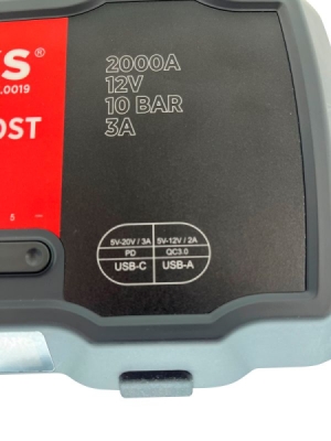 ROOKS Super Boost 12 V jumpstarter med kompressor – 2000 A