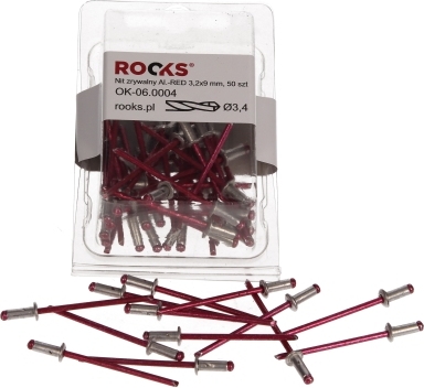 Blindnitter i aluminium, røde – 3,2 x 9 mm, 50 stk.