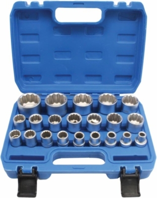 Kort 12-kant toppesæt 1/2″ – 8-36 mm, 21 dele