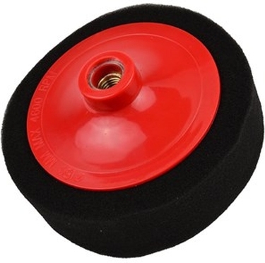Sort polersvamp 150 x 45 mm med M14-gevind – hård