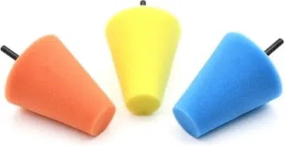 Koniske polersvampe til boremaskine – 3 dele med 6 mm adapter