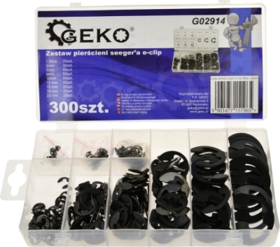 Seegerringe E-clips sortiment – 300 dele
