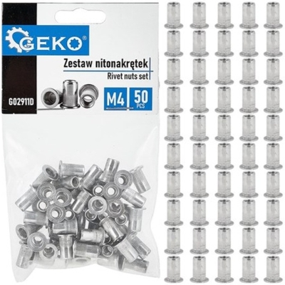 M4 blindnittemøtrikker i aluminium – 50 stk.