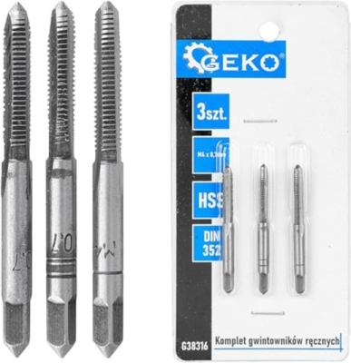 Håndtappesæt M4 x 0,7 mm – 3 dele