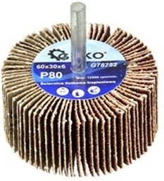 Lamelslibehjul med skaft 60 × 30 × 6 mm P80