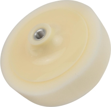 Hvid hård polersvamp 150 x 45 mm med M14-gevind