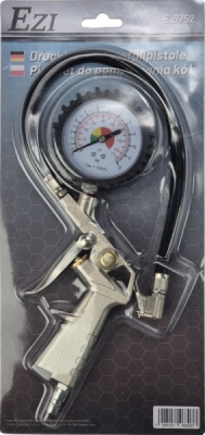 Dækpumpepistol med manometer 0-12 bar