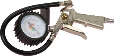 Dækpumpepistol med manometer 0-12 bar