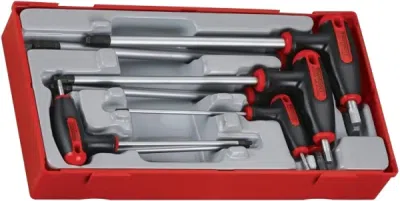Teng Tools TTHEX7 unbrakonøglesæt med T-greb – 7 dele
