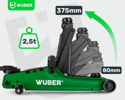 Wuber lavprofil-donkraft 2,5 ton med transportkuffert