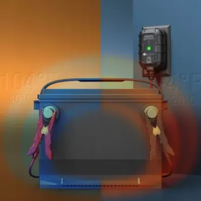 GENIUS1 automatisk batterilader 1 A til 6 V og 12 V