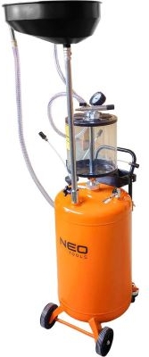 Mobil pneumatisk olieopsamler og oliesuger med kontroltank – 70 L
