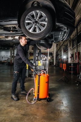 Mobil pneumatisk olieopsamler og oliesuger med kontroltank – 70 L