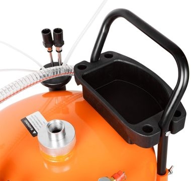 Mobil pneumatisk olieopsamler og oliesuger med kontroltank – 70 L