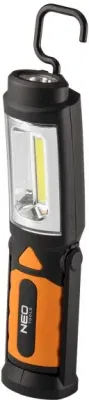NEO 2-i-1 batteridrevet værkstedslampe med COB LED